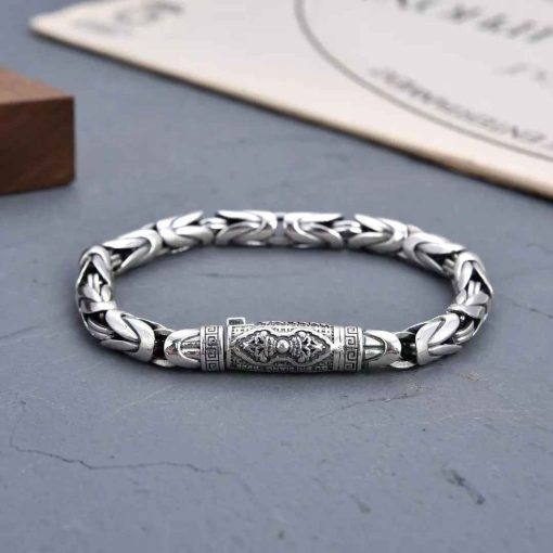 Vintage S925 Silver Bracelet – Handmade Thai Style for Men & Women - Image 2