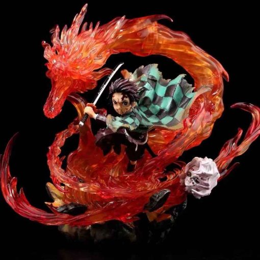 30cm Tanjirou Fire Dragon Figure – Demon Slayer PVC GK Statue