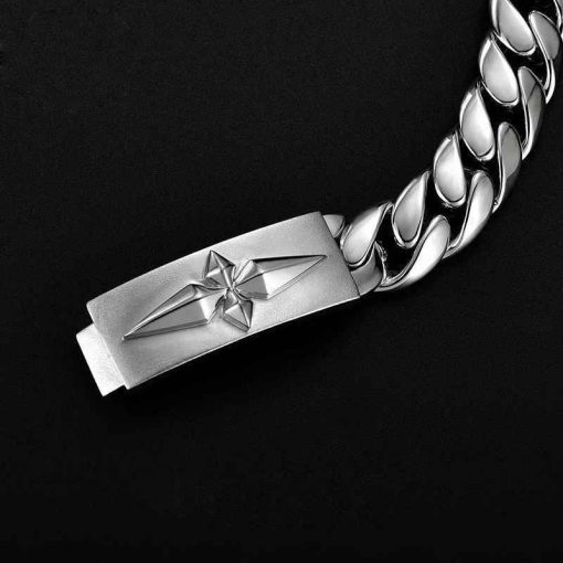 Thick Cuban Chain Bracelet for Men – Bold Silver Handmade Style - Image 5