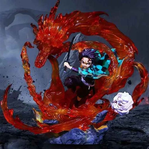 30cm Tanjirou Fire Dragon Figure – Demon Slayer PVC GK Statue - Image 4
