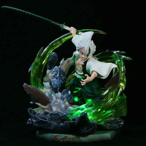 30cm Sanemi Figure – Demon Slayer Wind Hashira GK LED Statue - Image 5