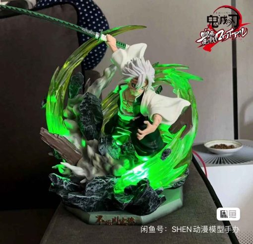 30cm Sanemi Figure – Demon Slayer Wind Hashira GK LED Statue - Image 2