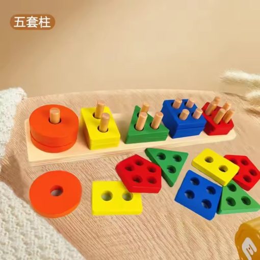 Montessori Wooden Stacking Puzzle – Fine Motor Toy for Age 1+ - Image 7