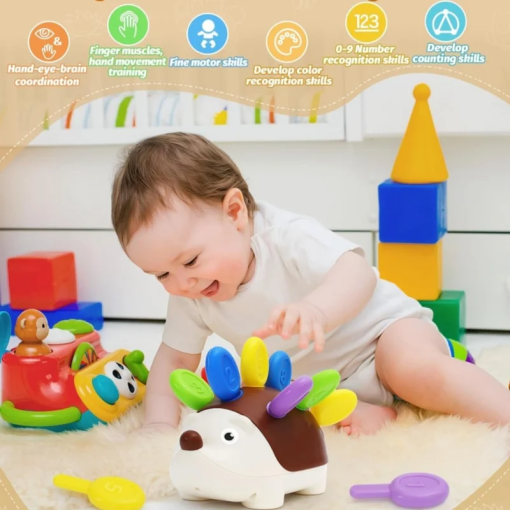 Montessori Sensory Hedgehog – Fine Motor Toy for Toddlers (1–4Y) - Image 2