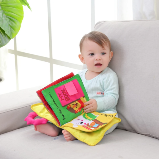 Baby's First Cloth Book – 3D Montessori Toy for Life Skills & Colors - Image 2