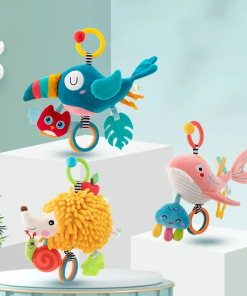 Crib & Stroller Hanging Toy – Plush Rattle for Baby Development