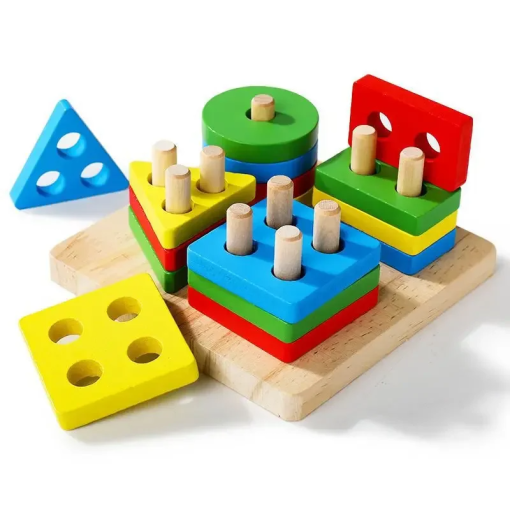 Montessori Wooden Stacking Puzzle – Fine Motor Toy for Age 1+ - Image 4