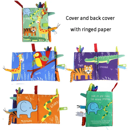 Baby's First Cloth Book – 3D Montessori Toy for Life Skills & Colors - Image 4