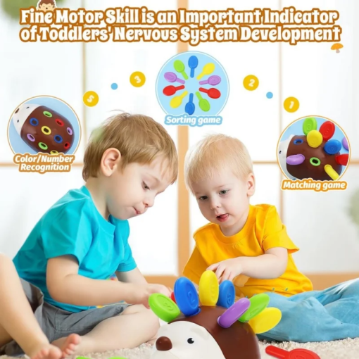 Montessori Sensory Hedgehog – Fine Motor Toy for Toddlers (1–4Y) - Image 4