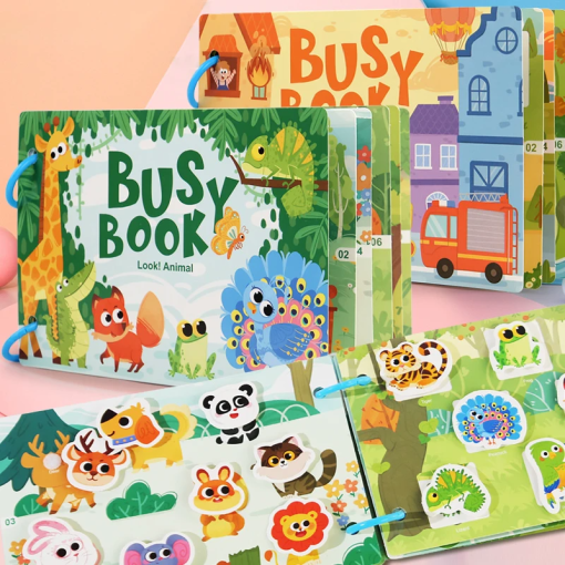 Interactive Busy Book – Animals, Vehicles, Dinosaurs & Learning