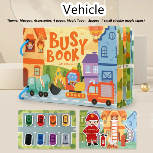 Interactive Busy Book – Animals, Vehicles, Dinosaurs & Learning - Image 8