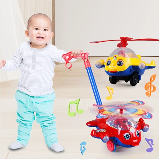 Push Walker Plane Toy – Hand Push Car for Toddlers Learning to Walk - Image 3