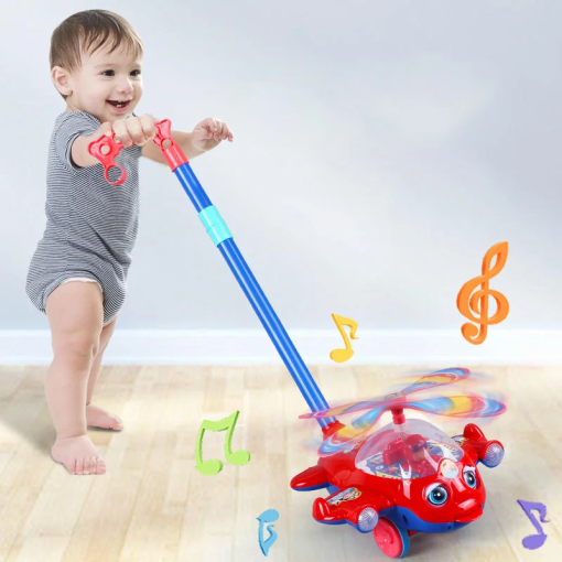 Push Walker Plane Toy – Hand Push Car for Toddlers Learning to Walk - Image 2