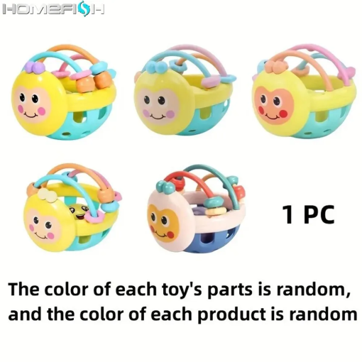 10cm Baby Catch Ball Rattle – Soft Sensory Toy for 0–12 Months - Image 4