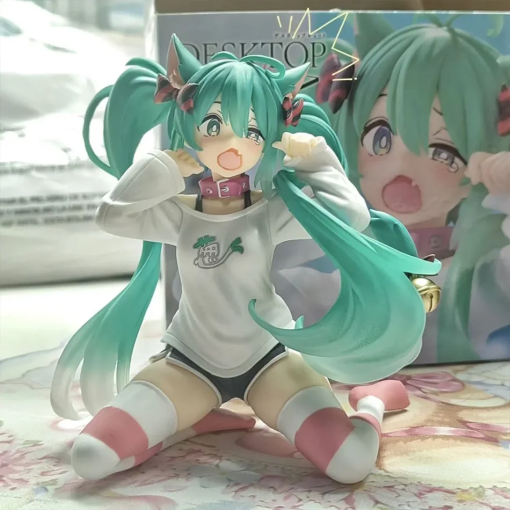 12cm Hatsune Miku Figure – Cat Ear Hoodie Ver. Kawaii Collectible - Image 2