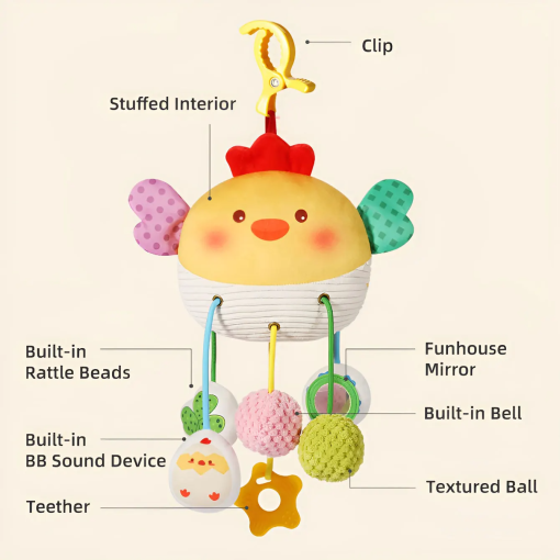 Drawstring Crib Hanging Toy – Soothing Teether Pendant for Babies - Image 3