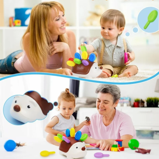 Montessori Sensory Hedgehog – Fine Motor Toy for Toddlers (1–4Y) - Image 6