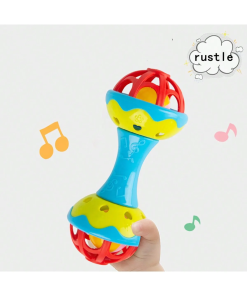 Baby Grip Rattle – Soft Double-Ended Toy for Infants (Random Color)