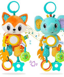 Crinkle & Squeaky Hanging Toy – Plush Wind Chime with Teether