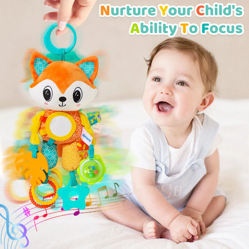 Crinkle & Squeaky Hanging Toy – Plush Wind Chime with Teether - Image 2