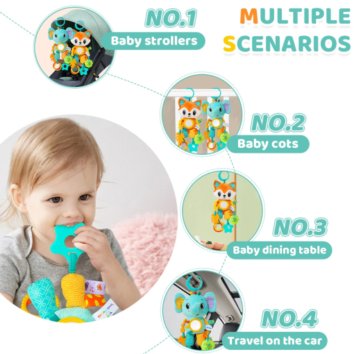 Crinkle & Squeaky Hanging Toy – Plush Wind Chime with Teether - Image 3
