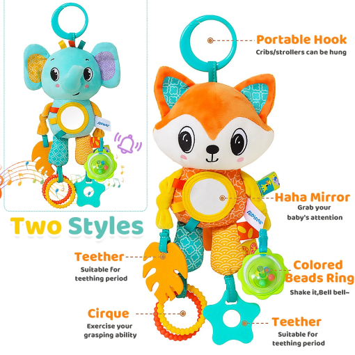 Crinkle & Squeaky Hanging Toy – Plush Wind Chime with Teether - Image 4