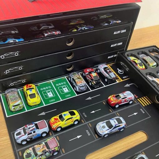 48-Car Container Truck Set with Track – Ultimate Kids' Racing Toy - Image 4
