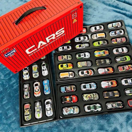 48-Car Container Truck Set with Track – Ultimate Kids' Racing Toy - Image 3