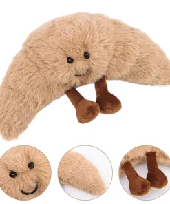 Alternative view of Smiling Croissant Bread Plush Pillow – Cute Stuffed Rag Doll Sofa & Home Decoration Toy