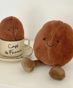 Alternative view of Cute Coffee Bean Plush Doll with Legs – Soft Brown Food Plush Toy Home Décor & Xmas Gift