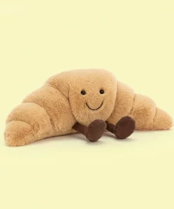Smiling Croissant Bread Plush Pillow – Cute Stuffed Rag Doll Sofa & Home Decoration Toy