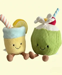 Kawaii Coconut Lemon Plush Keychain – Cute Cartoon Backpack Decoration & Bag Pendant Gift