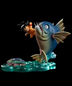 Alternative view of Dragon Ball Z Goku Kick Shark Figure – Mini PVC Anime Collectible Statue (6cm / 2.4in)