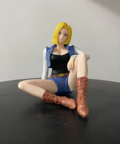 Alternative view of Dragon Ball Z Android 18 Sitting Figure — 11cm PVC Anime Collectible Statue Model Toy Gift
