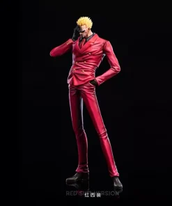 Alternative view of One Piece Donquixote Doflamingo 30cm Standing Pose Figure – Shichibukai Red Suit PVC Collectible Anime Statue