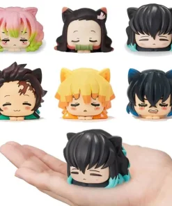 Alternative view of Demon Slayer Kawaii Mini Figure Set – Nezuko, Tanjiro, Zenitsu & Inosuke Cat Ear Sleep PVC Dolls (6PCS/Set)