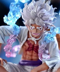 Alternative view of One Piece Gear 5 Nika Luffy Figure — Sun God Form PVC Action Model Collectible Display Anime Toy Gift