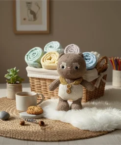 Alternative view of Handmade Knitted Bear Plush 22cm – Cute Teddy Bear Doll, Soft Yarn Toy, Gift & Nursery Decor