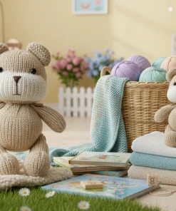 Alternative view of Handmade Crochet Bear Plush 24cm – Amigurumi Teddy Bear, Soft Knitted Toy, Cute Gift & Nursery Decor