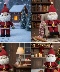 Alternative view of Handmade Crochet Santa Claus Plush 40cm – Large Amigurumi Santa Doll, Knitted Christmas Decoration & Holiday Gift