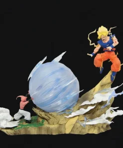 Dragon Ball Z Buu vs Goku Figure – 21cm Super Saiyan Battle PVC Anime Collectible Statue Model Toy Gift