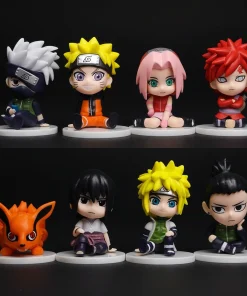 Naruto Mini Figure Set (8pcs) – Kakashi, Sasuke, Itachi, Gaara, Sakura & more | Q-Version PVC Anime Collectible Model Toy Gift