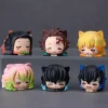 Demon Slayer Kawaii Mini Figure Set – Nezuko, Tanjiro, Zenitsu & Inosuke Cat Ear Sleep PVC Dolls (6PCS/Set)