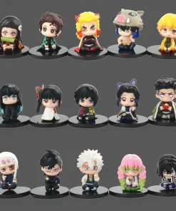 HOT Demon Slayer Q Version Sitting Figures – Tanjiro, Nezuko, Inosuke & Zenitsu Kawaii PVC Anime Dolls