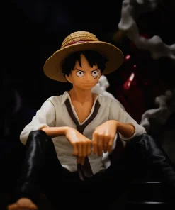 One Piece Luffy Sitting Pose 12cm PVC Figure | Anime Collectible Statue | Desk Decoration Model Gift
