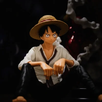 One Piece Luffy Sitting Pose 12cm PVC Figure | Anime Collectible Statue | Desk Decoration Model Gift