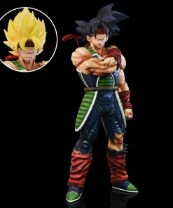 24cm Dragon Ball Z Bardock PVC Figure – Anime Collectible Statue Model with Two Interchangeable Heads