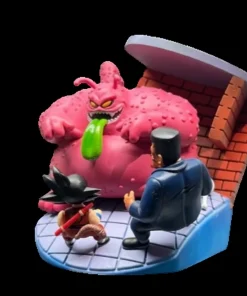 Mini 8cm Goku vs Fat Dragon battle scene — fun PVC collectible for display and gifting.