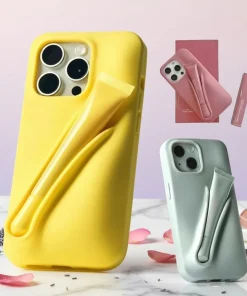 Lemontini Lip Gloss Phone Case for iPhone 11–16 Pro Max & Plus – Silicone Makeup Style Cover with Lip Glaze