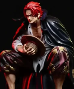 One Piece Shanks GK 17cm Sitting Pose Figure – Red Hair Four Emperors Collectible PVC Anime Statue